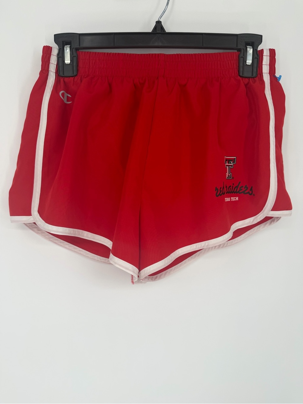 Champion Red Women's Athletic Shorts‎ with White Trim Texas tech